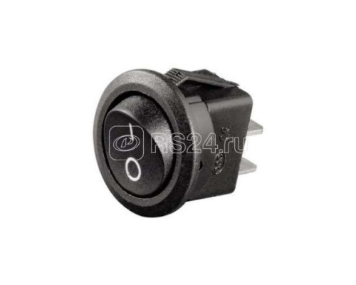 Выключатель клавишный 250В 6А (2с) ON-OFF круглый черн. (RWB-212; SC-214; MRS-102-8) Rexant 36-2550