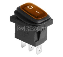 Выключатель клавишный 250В 6А (3с) ON-OFF желт. с подсветкой Mini ВЛАГОЗАЩИТА Rexant 36-2177