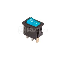 Выключатель клавишный 250В 6А (3с) ON-OFF син. с подсветкой Mini (RWB-206 SC-768) Rexant 36-2151