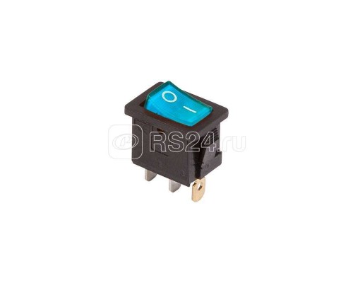 Выключатель клавишный 250В 6А (3с) ON-OFF син. с подсветкой Mini (RWB-206 SC-768) Rexant 36-2151