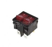 Выключатель клавишный 250В 6А (6с) ON-OFF красн. с подсветкой ДВОЙНОЙ Mini (RWB-305) Rexant 36-2160