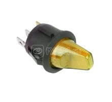 Выключатель клавишный круглый 12В 16А (3с) ON-OFF желт. с подсветкой (RWB-224 SС-214) Rexant 36-2592