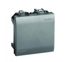 Выключатель кнопочный 1-кл. 2мод. Brava 16А IP20 черн. DKC 77022N