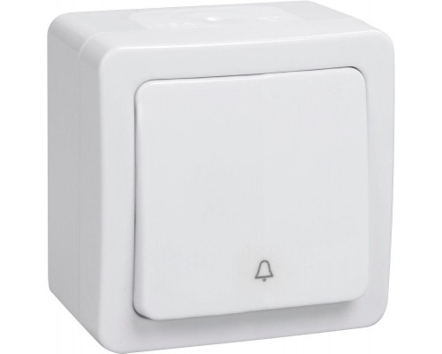 Выключатель кнопочный 1-кл. ОП Гермес Plus 10А IP54 ВСк20-1-0-ГПБ цвет клавиши: бел. бел. ИЭК EVMP13-K01-10-54-EC