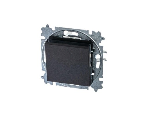 Выключатель кнопочный 1-кл. СП Levit IP20 антрацит/дым. черн. ABB 2CHH599145A6063