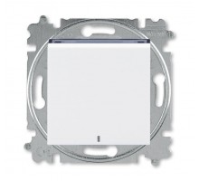 Выключатель кнопочный 1-кл. СП Levit IP20 с подсветкой бел./дым. черн. ABB 2CHH599147A6062