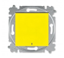 Выключатель кнопочный 1-кл. СП Levit IP20 с подсветкой желт./дым. черн. ABB 2CHH599147A6064