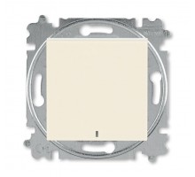Выключатель кнопочный 1-кл. СП Levit IP20 с подсветкой сл. кость/бел. ABB 2CHH599147A6017