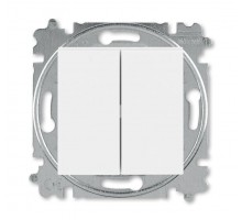Выключатель кнопочный 2-кл. СП Levit IP20 бел./бел. ABB 2CHH598745A6003