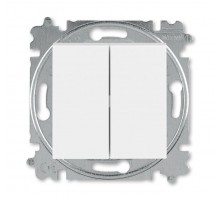 Выключатель кнопочный 2-кл. СП Levit IP20 бел./ледяной ABB 2CHH598745A6001