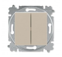 Выключатель кнопочный 2-кл. СП Levit IP20 кофе макиато/бел. ABB 2CHH598745A6018