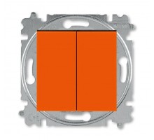 Выключатель кнопочный 2-кл. СП Levit IP20 оранж./дым. черн. ABB 2CHH598745A6066
