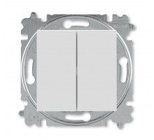 Выключатель кнопочный 2-кл. СП Levit IP20 сер./бел. ABB 2CHH598745A6016