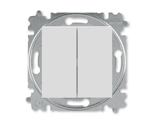Выключатель кнопочный 2-кл. СП Levit IP20 сер./бел. ABB 2CHH598745A6016