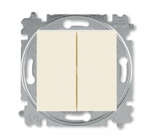 Выключатель кнопочный 2-кл. СП Levit IP20 сл. кость/бел. ABB 2CHH598745A6017
