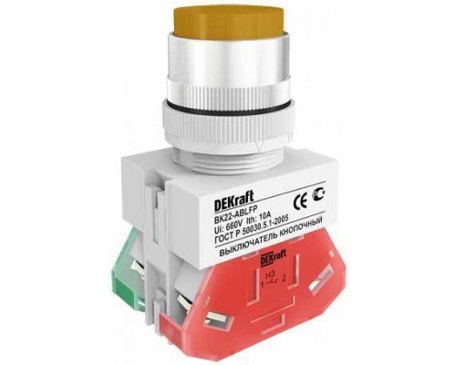 Выключатель кнопочный ABLFP 22мм 24В AC/DC ВК-22 LED желт. SchE 25071DEK