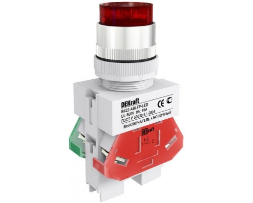 Выключатель кнопочный ABLFP 22мм LED красн. 24В AC/DC ВК-22 SchE 25070DEK