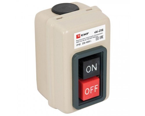 Выключатель кнопочный с блокировкой ВКИ-216 3п 10А IP40  PROxima EKF vki-216