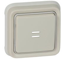 Выключатель кнопочный СП PLEXO 10А НО+НЗ с подсветкой с ламп. бел. Leg 069861