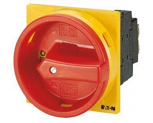 Выключатель нагрузки 3P+1НО+1НЗ 25А запираемый перед. креп. P1-25/EA/SVB/HI11 красно-жел. ручка EATON 091080