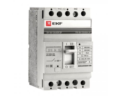 Выключатель нагрузки 3п ВН-99 400/400А EKF sl99-400-400