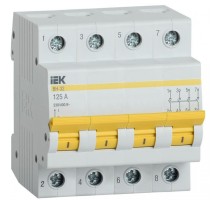 Выключатель нагрузки (мини-рубильник) ВН-32 4Р 125А ИЭК MNV10-4-125
