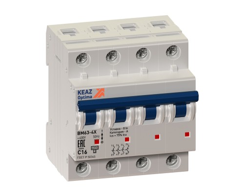Выключатель нагрузки модульный 4п 40А OptiDin BM63Р УХЛ3 КЭАЗ 103897