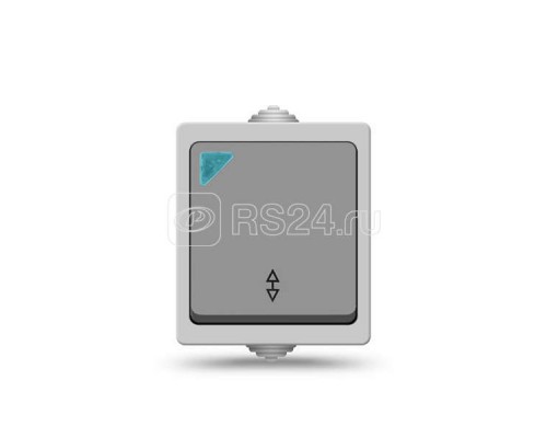 Выключатель проходной 1-кл. Аллегро IP54 с подсветкой сер. UNIVersal 1277