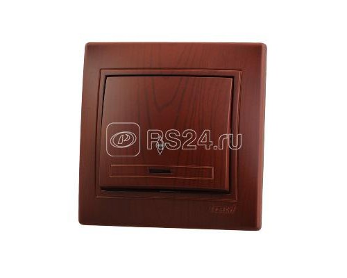 Выключатель проходной 1-кл. Мира с подсветкой вишня LEZARD 701-0601-114