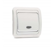 Выключатель проходной 1-кл. СП Mimoza 10А IP20 с подсветкой бел./бел. Makel 12025