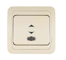 Выключатель проходной 1-кл. СП Mimoza 10А IP20 с подсветкой крем./крем. Makel 25025
