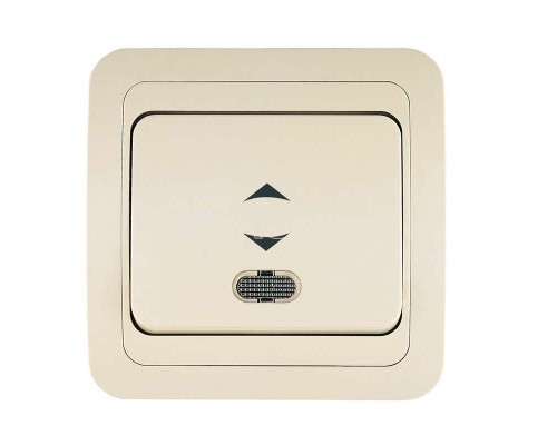 Выключатель проходной 1-кл. СП Mimoza 10А IP20 с подсветкой крем./крем. Makel 25025