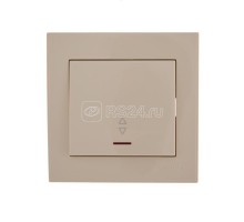 Выключатель проходной 1-кл. СП Рейн с подсветкой крем. LEZARD 703-0303-114