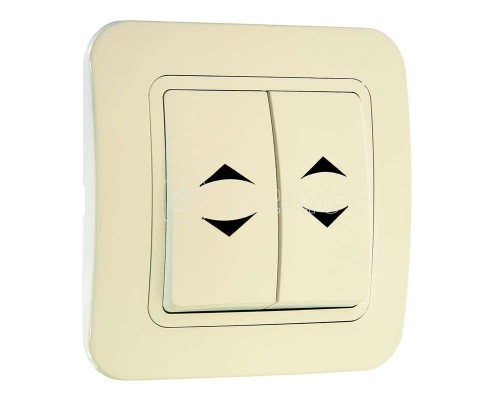 Выключатель проходной 2-кл. 1п 1мод. СП Lillium 10А IP20 крем./крем. Makel 70226