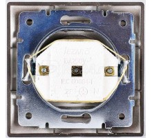 Выключатель проходной 2-кл. 2п СП Мира 10А IP20 со вставкой черн. бархат LEZARD 701-4242-106