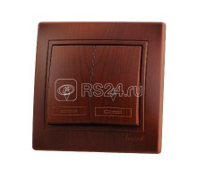 Выключатель проходной 2-кл. Мира вишня LEZARD 701-0601-106