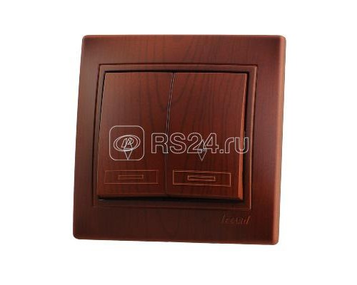 Выключатель проходной 2-кл. Мира вишня LEZARD 701-0601-106