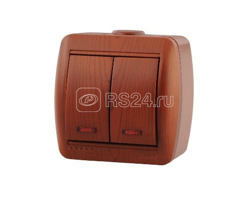 Выключатель проходной 2-кл. Ната вишня LEZARD 710-0600-106