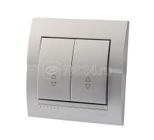 Выключатель проходной 2-кл. СП Дери 10А IP20 серебр. метал. LEZARD 702-2828-106
