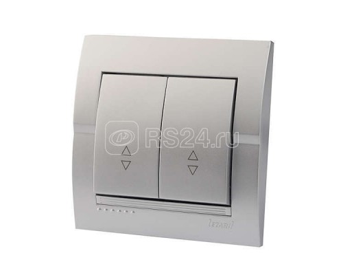 Выключатель проходной 2-кл. СП Дери 10А IP20 серебр. метал. LEZARD 702-2828-106