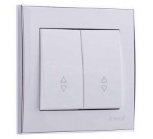 Выключатель проходной 2-кл. СП Рейн 10А IP20 с хром. боковой вставкой бел. LEZARD 703-0225-106