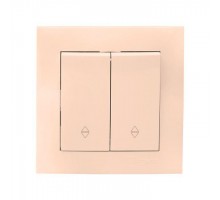 Выключатель проходной 2-кл. СП Валенсия 10А IP20 крем. PROxima EKF EWV10-027-20