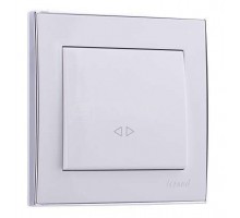 Выключатель промежуточный 1-кл. СП Рейн 10А IP20 с хром. боковой вставкой бел. LEZARD 703-0225-107