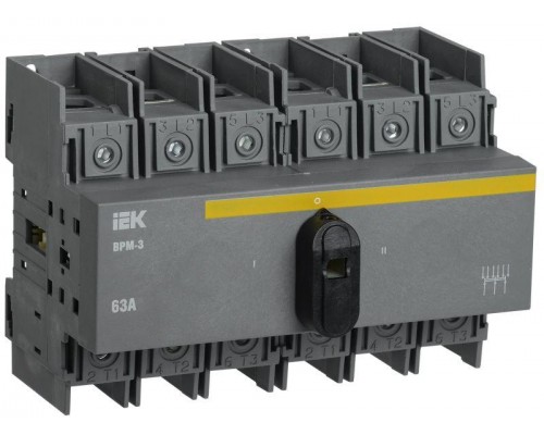 Выключатель-разъединитель модульный 3п 63А ВРМ-3 ИЭК MVR30-3-063