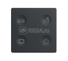 Выключатель сенсорный 4-кл. СП Simon 82 Sense IP20 с тематич. маркир. Т1 графит Simon 8000643-038