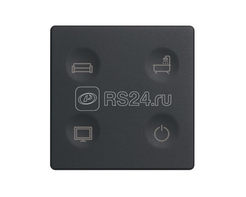 Выключатель сенсорный 4-кл. СП Simon 82 Sense IP20 с тематич. маркир. Т1 графит Simon 8000643-038