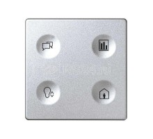 Выключатель сенсорный 4-кл. СП Simon 82 Sense IP20 с тематич. маркир. Т2 алюм. Simon 8000644-093