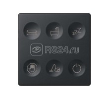 Выключатель сенсорный 6-кл. СП Simon 82 Sense IP20 с тематич. маркир. Т1 графит Simon 8000663-038