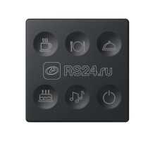 Выключатель сенсорный 6-кл. СП Simon 82 Sense IP20 с тематич. маркир. Т2 графит Simon 8000664-038