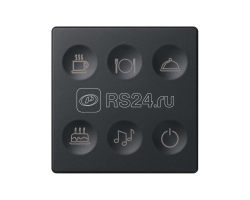 Выключатель сенсорный 6-кл. СП Simon 82 Sense IP20 с тематич. маркир. Т2 графит Simon 8000664-038